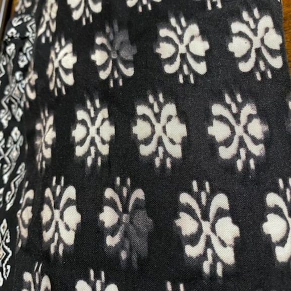 Miami Boho Dress Black White Print Buttoned Bodice Long Sleeve Size Large - Picture 10 of 10